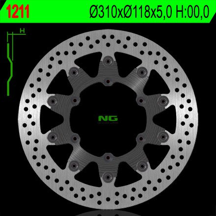 Тормозной диск NG передний SUZUKI DRZ 400 SM '05-'10 (310X118X5) NG1211