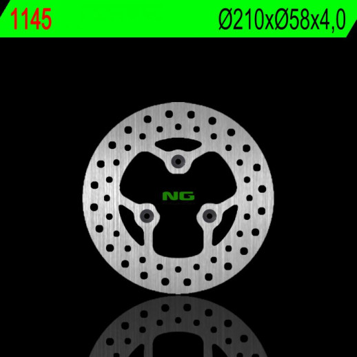 Гальмівний диск NG задній PEUGEOT CITYSTAR 125 14-18 (210X58X4,0MM) (3X8,5MM) SATELIS 125 06-18 NG1145