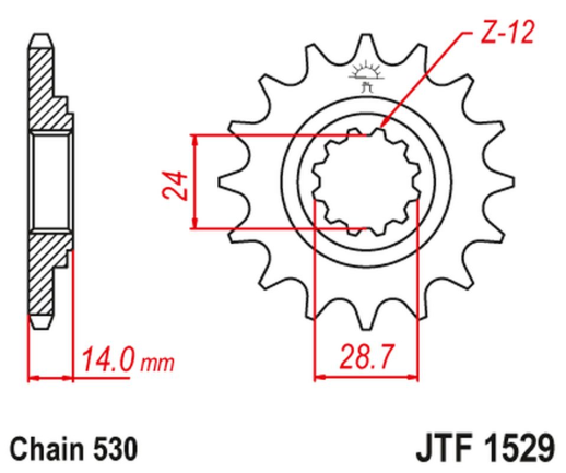 Приводная звезда KAWASAKI ZRX 1100/1200 '97-06 JT JTF1529.17