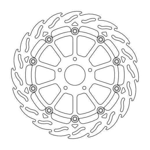 Тормозной диск MOTO-MASTER передний левый  SUPERMOTO 320MM DO KTM 690 DUKE '13-, DUKE 690 R '18-, 890 DUKE R '20-, HUSQVARNA SVARTPILEN 701 '19-, VITPILEN '18-   M112177