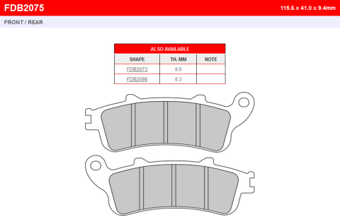 Тормозные колодки FERODO FDB2075SM