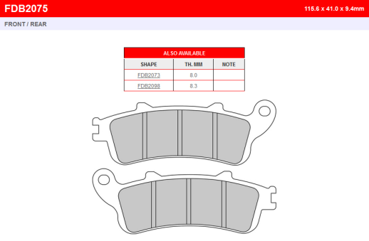 Гальмівні колодки FERODO FDB2075SM