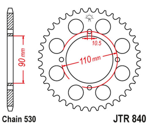 Приводная звезда YAMAHA XS 400 '82-83, XS 250 '82 JT JTR840.35