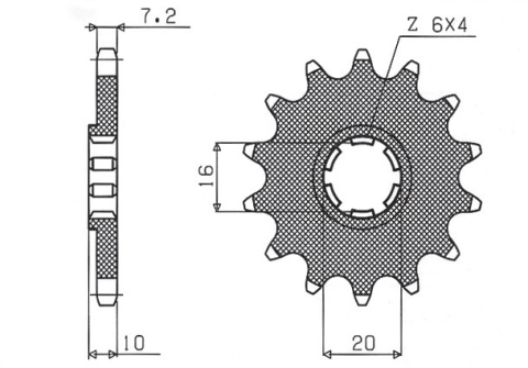 Приводная звезда SUZUKI GZ 125 '98-'11 (-1), GN 125, VL 125 INTRUDER SUNSTAR SUN22714 (JTF410.14)