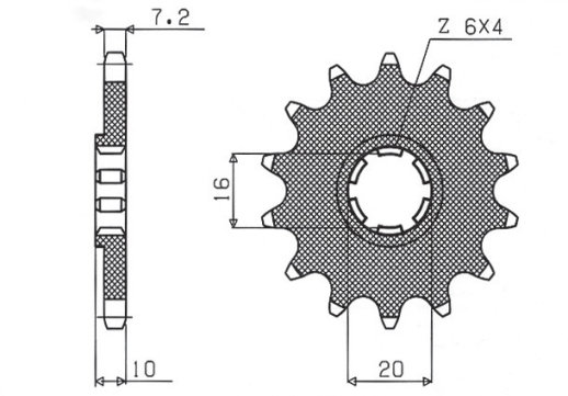 Приводная звезда SUZUKI GZ 125 '98-'11 (-1), GN 125, VL 125 INTRUDER SUNSTAR SUN22714 (JTF410.14)