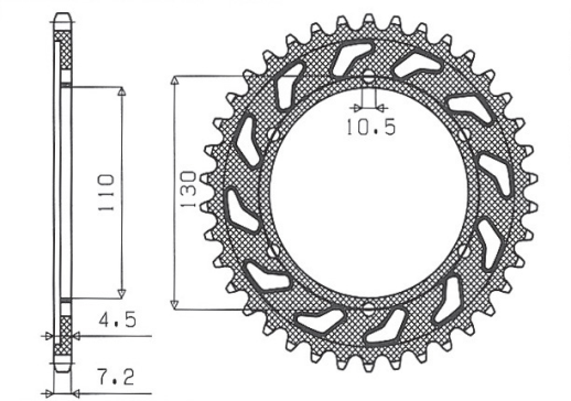 Приводная звезда YAMAHA R6 '06-'20, MT09 '14-'19, SUZUKI GSXR 750 '11-'19, GSXR 1000 '17-'19, XSR 900 '16-'19 (+1) SUNSTAR SUN1-4474-46  (JTR1876.46)