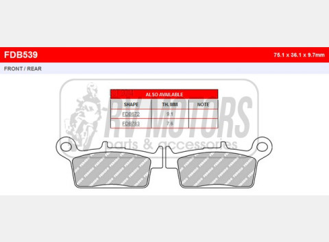 Тормозные колодки FERODO FDB539P