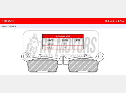 Гальмівні колодки FERODO FDB539P