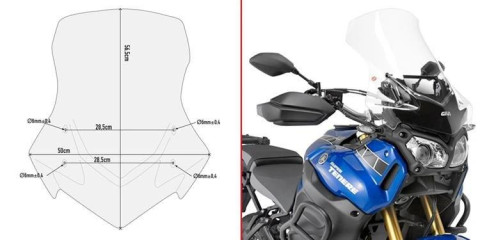 Ветровое стекло Yamaha XT 1200 Z Super Ténéré (10-19), XT 1200 ZE Super Ténéré (14-20) GIVI D2119ST  