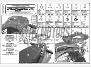 Крепления кофра KAPPA (с площадкой) Aprillia Pegaso 650 STRADA / TRAIL  (05-11) KR79