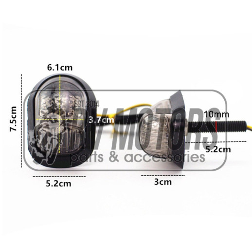 Світлодіодні повороти Flush mount bubble 9 діодів