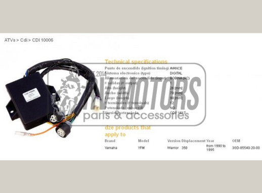 Комутатор YAMAHA YFM350 WARRIOR 90-95 DZE ELEKTRYKA 10006-01