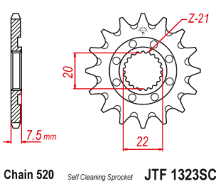 Приводная звезда JT JTF1323.13SC (PBR 2120)