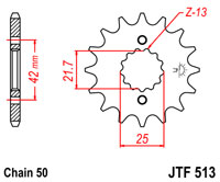 Привідна зірка JT JTF513.15RB