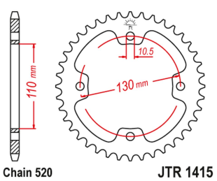 Привідна зірка KAWASAKI KSF 450 (KFX 450) '08-14' (ATV) JT JTR1415.38