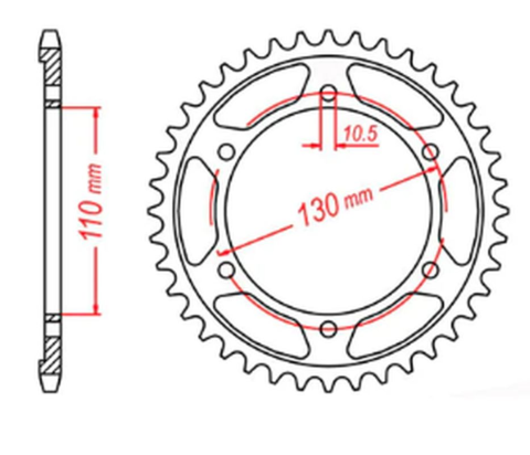 Приводная звезда YAMAHA R1 '09-'14, FZ6 '04-'09, R6 '03-'10 (+1) MTX 11-198-47 (JTR479.47)
