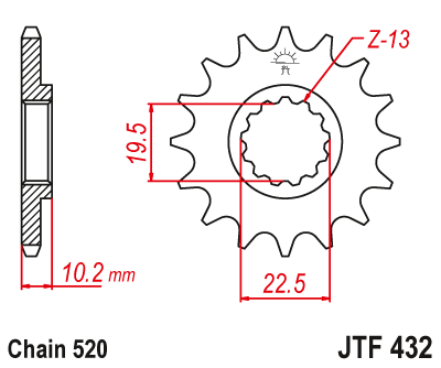 Привідна зірка JT JTF432.13SC (PBR 435) 