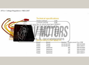 Регулятор напряжения SPORTSMAN 600/700 04-, RANGER 500 DZE ELEKTRYKA 2357-01