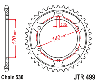 Приводная звезда JT JTR499.40 (PBR 498)