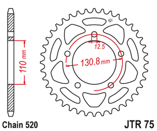 Приводная звезда BMW S 1000 RR '09-20' JT JTR75.43