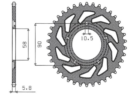 Приводная звезда HONDA NSR 125 '94-'03 SUNSTAR SUN1-3085-36 (JTR604.36)