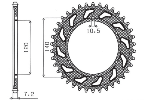 Приводная звезда SUZUKI GSXR 600 (98-00) SUNSTAR SUN1-4523-46 (JTR498.46)
