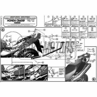 Крепления кофра KAPPA (без площадки) Honda Hornet 600 (98-02) KZ162