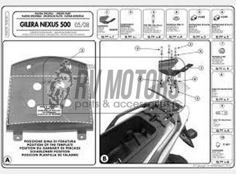 Крепления кофра KAPPA (с площадкой) Monolock Gilera Nexus 125-250-300-500 (06-14) K682M