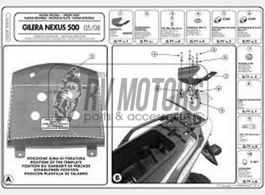 Кріплення кофра KAPPA (з майданчиком) Monolock Gilera Nexus 125-250-300-500 (06-14) K682M
