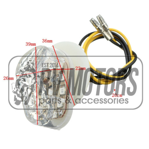 Светодиодные повороты Flush mount 12 диодов прозрачные