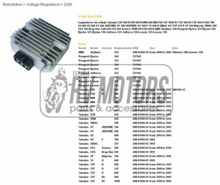 Регулятор напряжения YAMAHA YZF R6 '99-'02,R1 '98-'01,TDM850 '96-'01 DZE ELEKTRYKA 2349-01