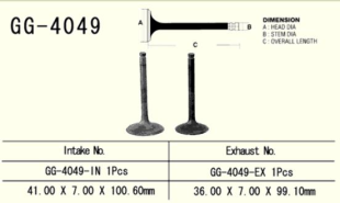 Клапан впускной KAWASAKI KVF 360 '03-'13 VESRAH GG-4049-IN
