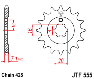 Приводная звезда YAMAHA DT 80 LC1/LC2 '83-'95, TZR 80 '92-'95 JT JTF555.13
