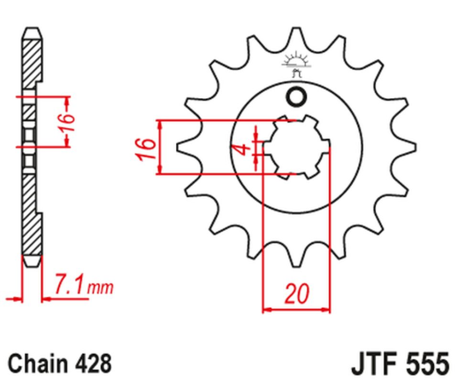 Приводная звезда YAMAHA DT 80 LC1/LC2 '83-'95, TZR 80 '92-'95 JT JTF555.13