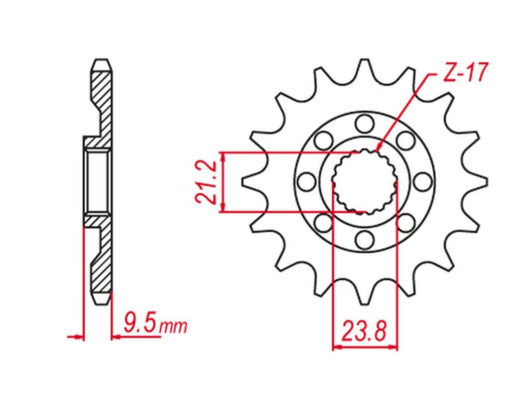 Приводная звезда SUZUKI RMZ 450 '05-'12, RMX 450 '10-'19 GROSSKOPF 213315G (JTF1441.15)