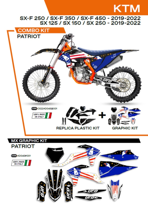 Комплект пластика KTM SX/SXF 125/150/250/350/450 '19-'22   UFO  C522AD045001