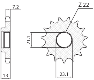Приводная звезда YAMAHA 250 TRICKER '06-'08, YBR 250 '08-'11 SUNSTAR SUN23515 (JTF1594.15)