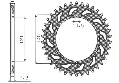 Приводная звезда CAGIVA 650 RAPTOR 01-07 SUNSTAR SUN1-4536-45