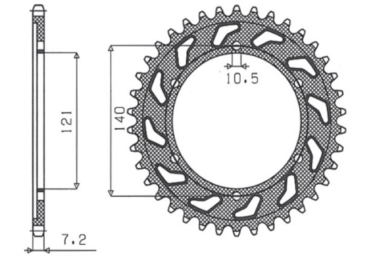 Приводная звезда CAGIVA 650 RAPTOR 01-07 SUNSTAR SUN1-4536-45