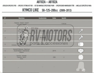 Крепление ветрового стекла Kappa KYMCO Like 50-125-200l (09-14) A6102A