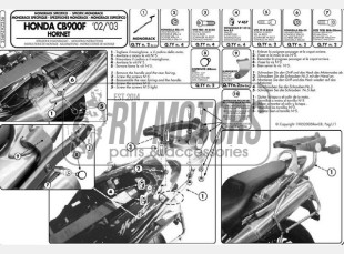 Крепления кофра KAPPA (без площадки) Honda Hornet 900 (02-07) KZ256