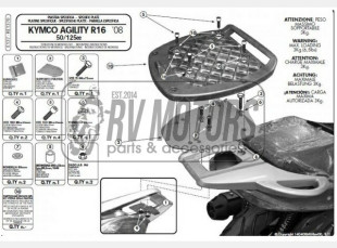 Крепления кофра KAPPA (без площадки) KYMCO Agility 50-125-150-200 (08-13) KE1370