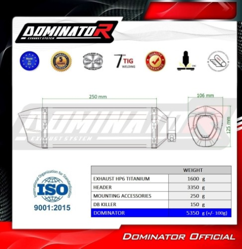 Полная система выхлопа Suzuki GSX-S 750 2017-2020 DOMINATOR HP6