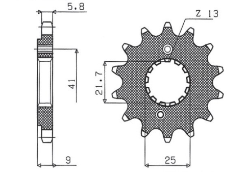Приводная звезда SUNSTAR 35614 (JTF1309.14)