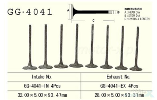 Клапан выпускной KAWASAKI VN 800/900 '96-'15 VESRAH GG-4041-EX