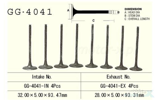 Клапан випускний KAWASAKI VN 800/900 '96-'15 VESRAH GG-4041-EX