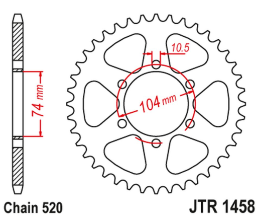 Приводная звезда KAWASAKI KL 250 '77-78', KE 250 '77-79' JT JTR1458.40