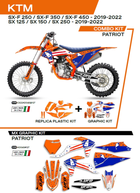 Комплект пластика KTM SX/SXF 125/150/250/350/450 '19-'22   UFO  C522AD045127
