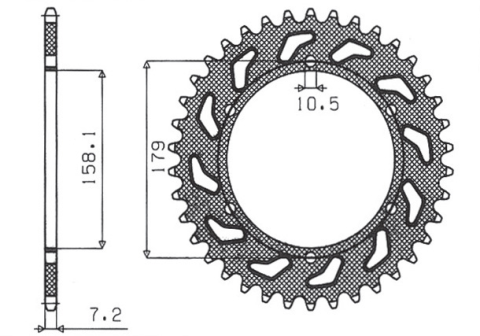 Приводная звезда APRILIA ETV 1000 (01-08) CAPONORD SUNSTAR SUN1-4698-45