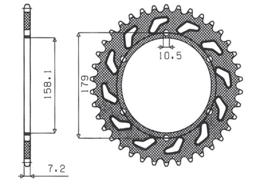 Приводная звезда APRILIA ETV 1000 (01-08) CAPONORD SUNSTAR SUN1-4698-45
